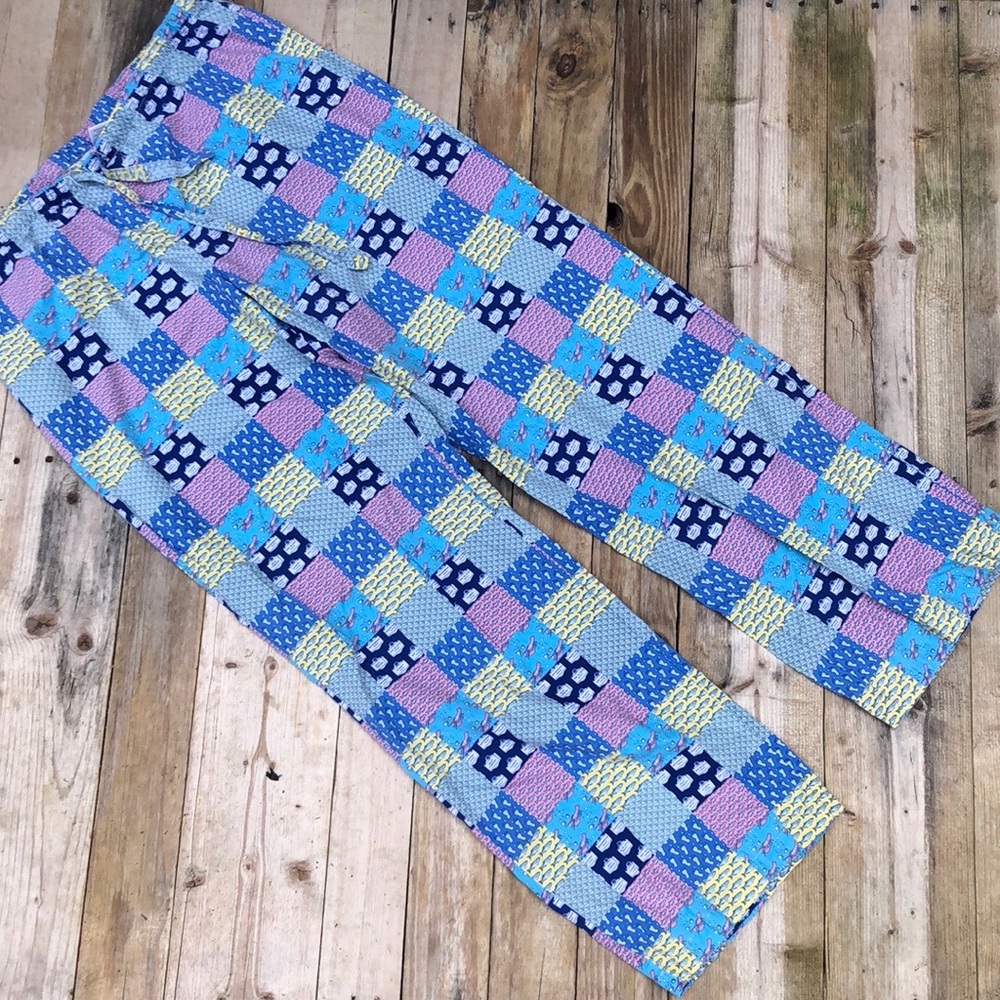 Vineyard Vines Blue and Pink Patchwork Pajama Pants